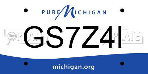 GS7Z4I Michigan License Plate