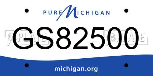 GS82500 Michigan License Plate