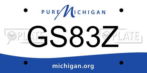 GS83Z Michigan License Plate