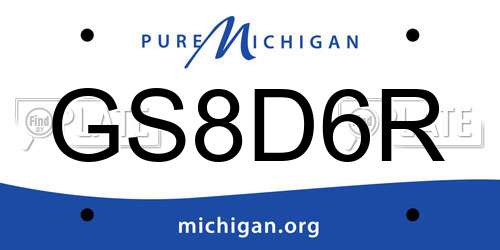 GS8D6R Michigan License Plate