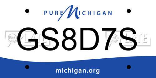 GS8D7S Michigan License Plate