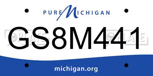 GS8M441 Michigan License Plate