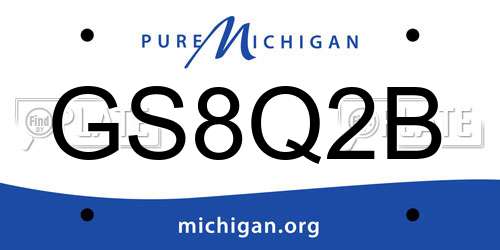GS8Q2B Michigan License Plate