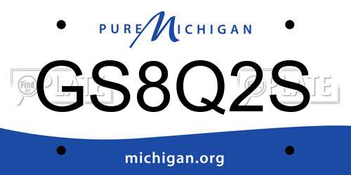 GS8Q2S Michigan License Plate