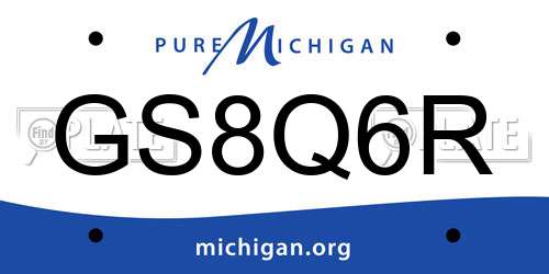 GS8Q6R Michigan License Plate