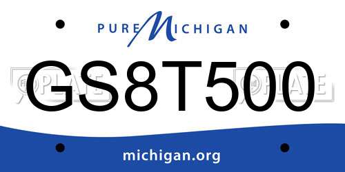 GS8T500 Michigan License Plate