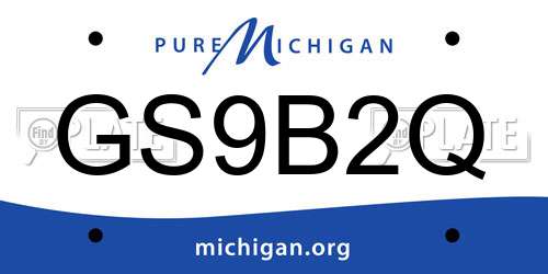 GS9B2Q Michigan License Plate