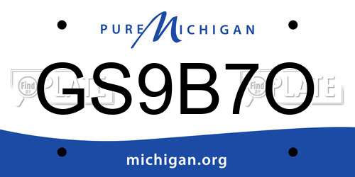 GS9B7O Michigan License Plate