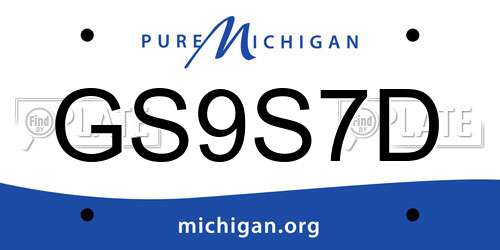 GS9S7D Michigan License Plate
