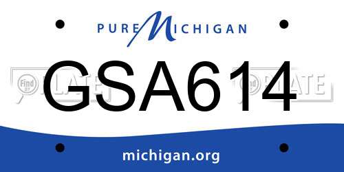 GSA614 Michigan License Plate
