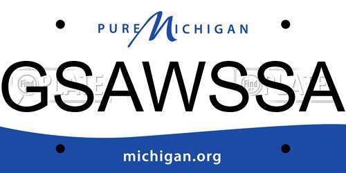 GSAWSSA Michigan License Plate
