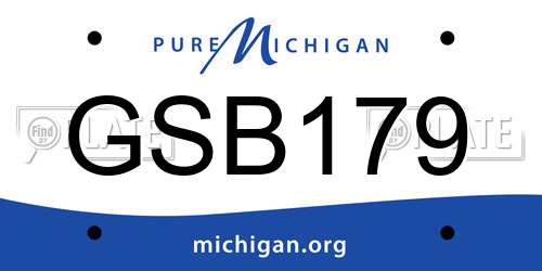 GSB179 Michigan License Plate