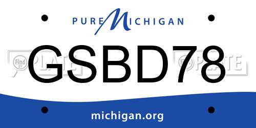 GSBD78 Michigan License Plate