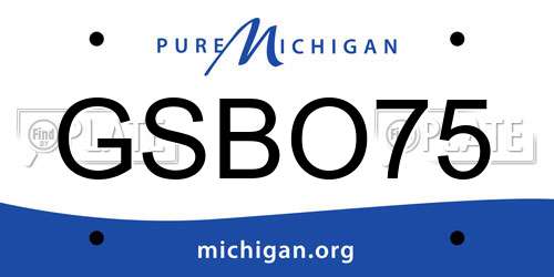 GSBO75 Michigan License Plate