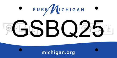 GSBQ25 Michigan License Plate