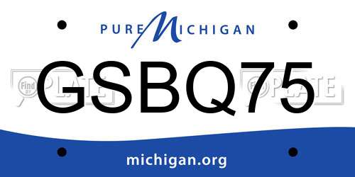 GSBQ75 Michigan License Plate