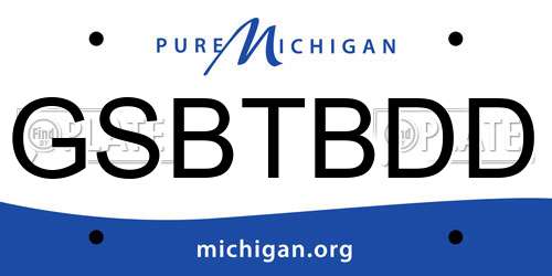 GSBTBDD Michigan License Plate