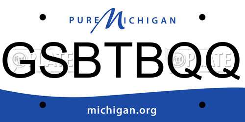 GSBTBQQ Michigan License Plate