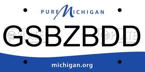 GSBZBDD Michigan License Plate