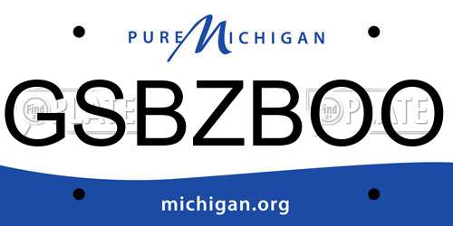 GSBZBOO Michigan License Plate
