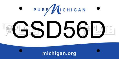 GSD56D Michigan License Plate