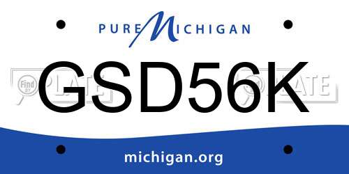 GSD56K Michigan License Plate