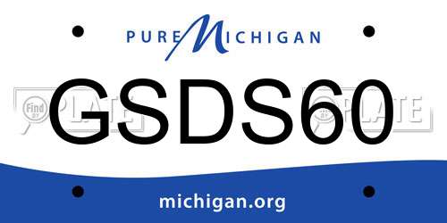 GSDS60 Michigan License Plate