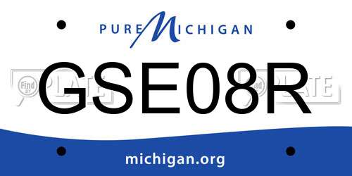 GSE08R Michigan License Plate