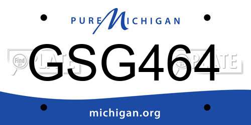 GSG464 Michigan License Plate