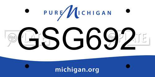 GSG692 Michigan License Plate