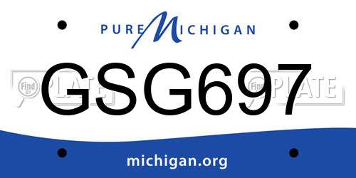 GSG697 Michigan License Plate