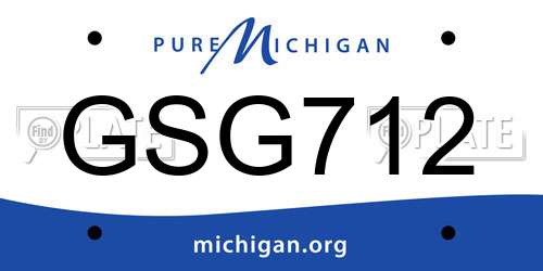 GSG712 Michigan License Plate
