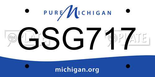 GSG717 Michigan License Plate