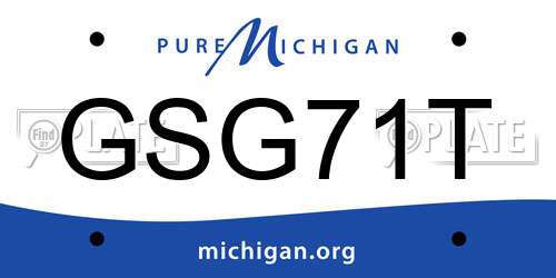GSG71T Michigan License Plate