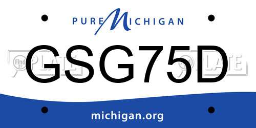 GSG75D Michigan License Plate