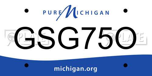 GSG75O Michigan License Plate