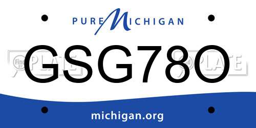GSG78O Michigan License Plate