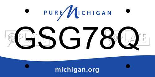 GSG78Q Michigan License Plate