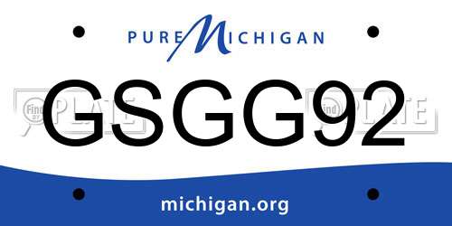GSGG92 Michigan License Plate