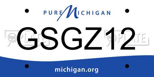 GSGZ12 Michigan License Plate