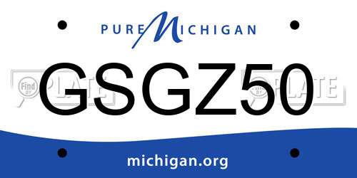GSGZ50 Michigan License Plate