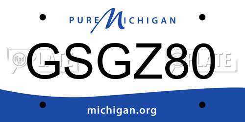 GSGZ80 Michigan License Plate