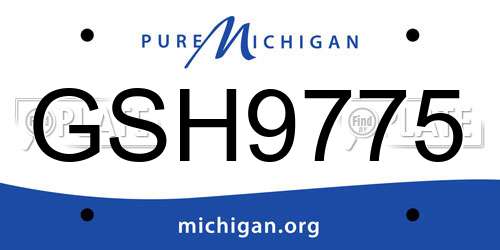 GSH9775 Michigan License Plate