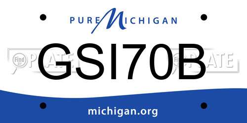 GSI70B Michigan License Plate