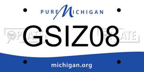 GSIZ08 Michigan License Plate