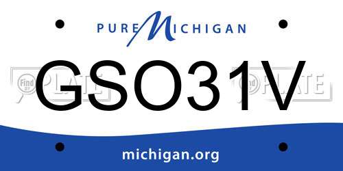 GSO31V Michigan License Plate