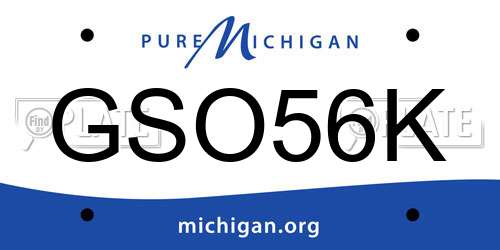 GSO56K Michigan License Plate