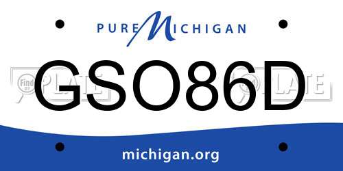 GSO86D Michigan License Plate