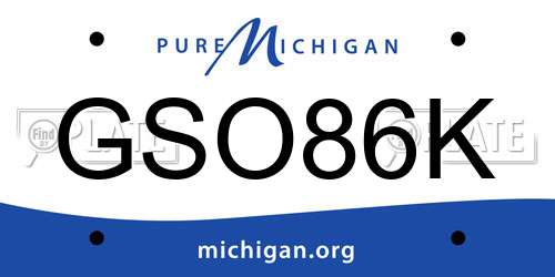 GSO86K Michigan License Plate