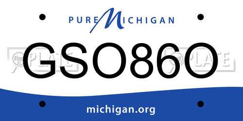 GSO86O Michigan License Plate